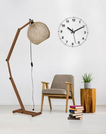 Opviq Beehive JK Lámpara de Mesa de Madera de Pino y Yute
